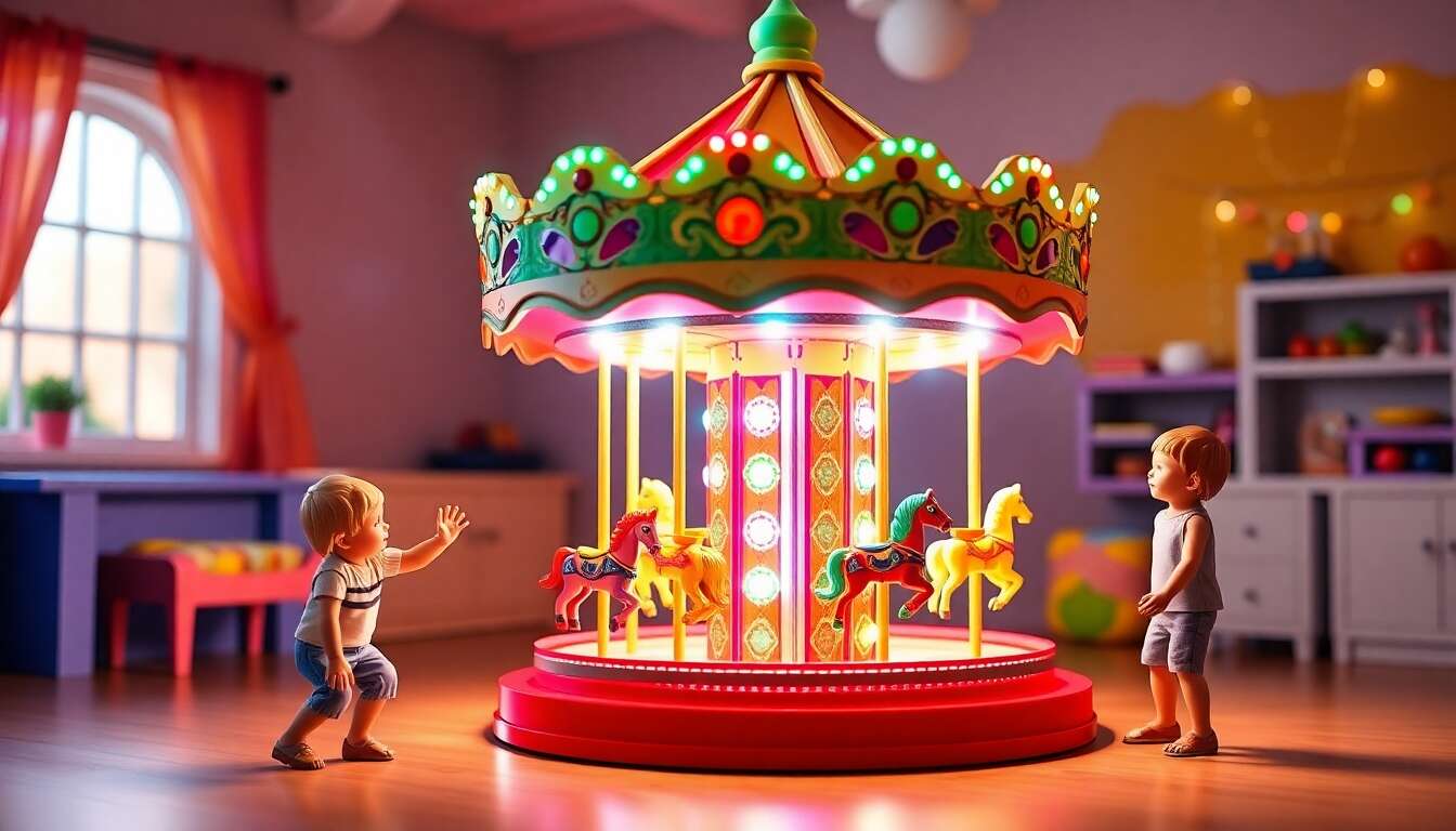 Illuminez le jeu avec le manège lumineux Playmobil 5554