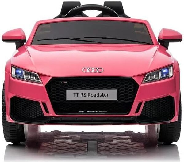 FINOOS Voiture électrique Enfants A.U.D.I. TTRS, avec Télécommande 2,4 GHz, Batterie: 12V4.5AH, 2 x Moteur 30 Watt (Rose)
