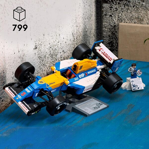 Lego Icons Williams Racing FW14B et Nigel Mansell - Maquette de Voiture de F1 - Inclut minifigurine Collector de Pilote avec trophée et Casque - Idée Cadeau pour Adulte et Adolescent 10353