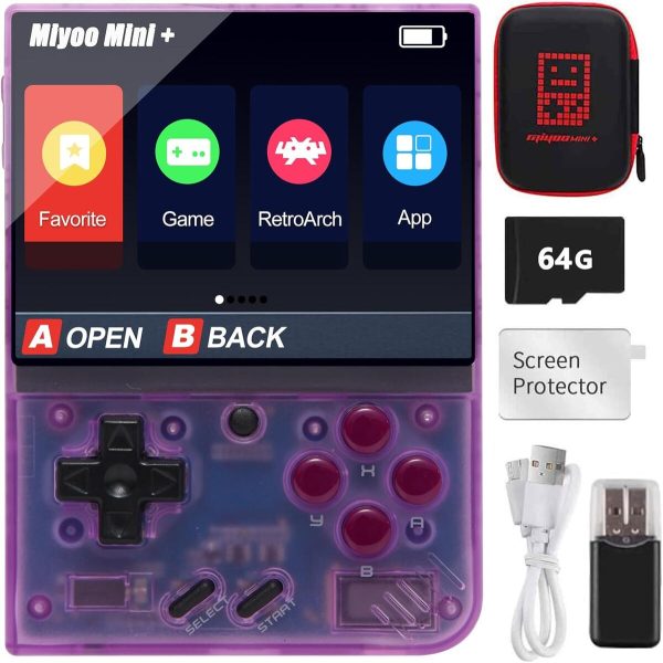 Miyoo Mini Plus Console de Jeu Portable, 64Go avec 7000+ Jeux, Miyoo