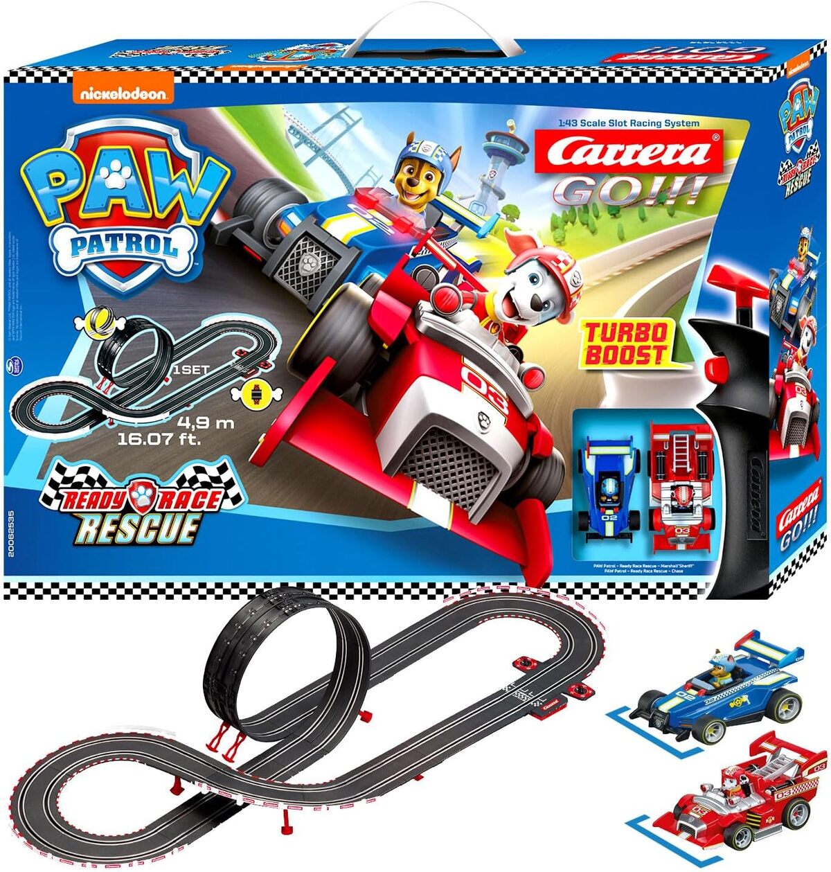 Test de la voiture Ready Race Rescue multicolore par Paw Patrol
