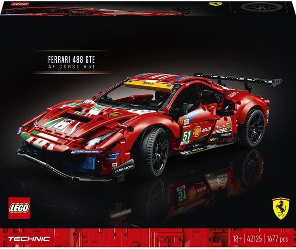 LEGO 42125 technic Ferrari 488 GTE AF Corse #51, modèle Authentique de la Voiture de Course d Endurance à Exposer, pour Adultes