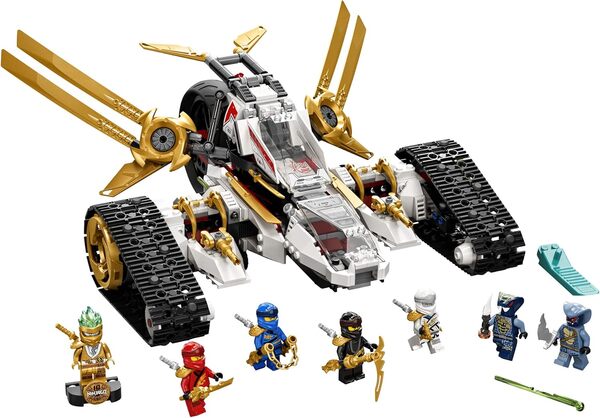 LEGO NINJAGO Legacy Ultra Sonic Raider 71739 Building Kit with a Motorcycle, Plane and Collectible Minifigures; New 2021 (725 Pieces), Multicolore, Standard