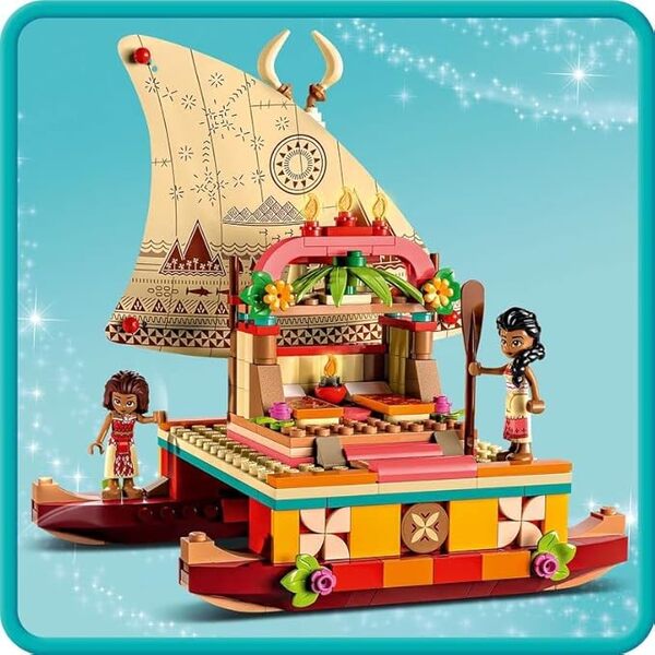 LEGO Disney Princesse Le Bateau d’Exploration de Vaiana - Jouet d'Activité et de Développement avec Mini-Poupée Sina et Figurine Dauphin - Idée Cadeau pour Garçons et Filles à Partir de 6 Ans 43210