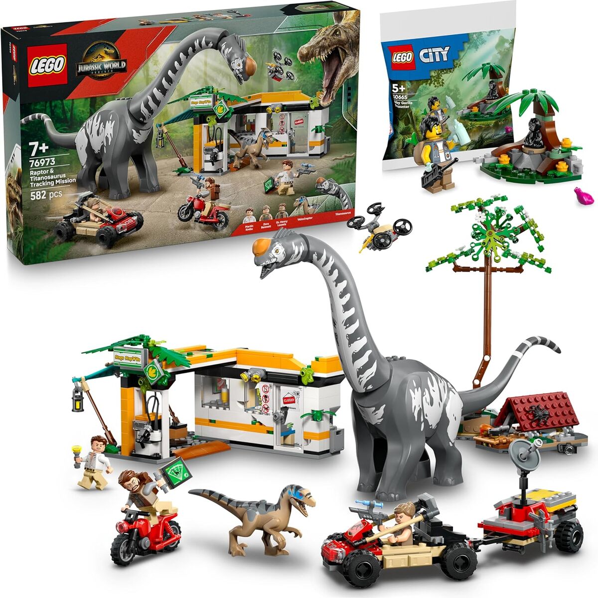 Test : lego Jurassic World Raptor & Titanosaurus 76973, kit d'aventure dinosaures 2025