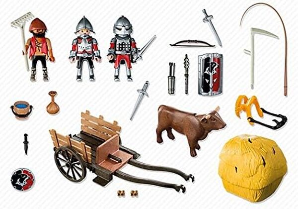 Playmobil 6005 : Chevaliers de l'Aigle avec charrette pié