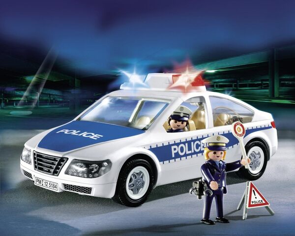 Playmobil - 5184 - Jeu de Construction - Voiture de Police avec Lumières Clignotantes