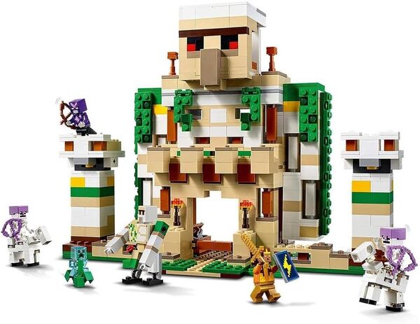 LEGO 21250 Minecraft La Forteresse du Golem de Fer, Jouet Château Qui se Transforme en Grande Figurine, avec 7 Minifigurines Tels Que 2 Chevaliers, Le Golem de Fer et Un Creeper, Idée Cadeau Enfants