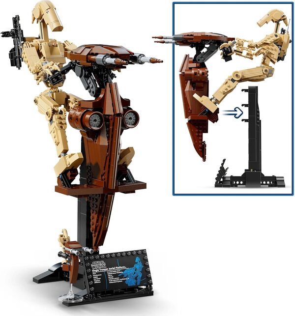 LEGO Star Wars 75428 La Menace Fantôme Droïde de Combat sur Son STAP - Jeu de Construction - Figurine de Droïde avec Speeder - Décoration - Cadeau Collector pour Garçon, Ado & Fans dès 12 Ans