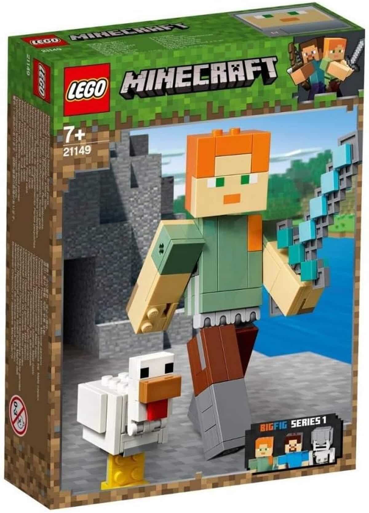 Test du LEGO Minecraft Alex BigFig avec poulet 21149