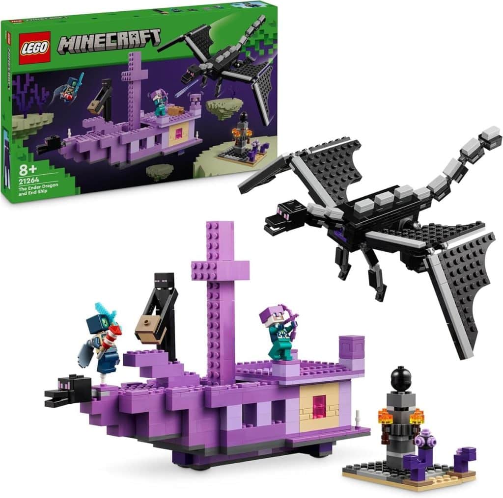 Test du set LEGO Minecraft 21264 : le dragon et le navire de l’Ender