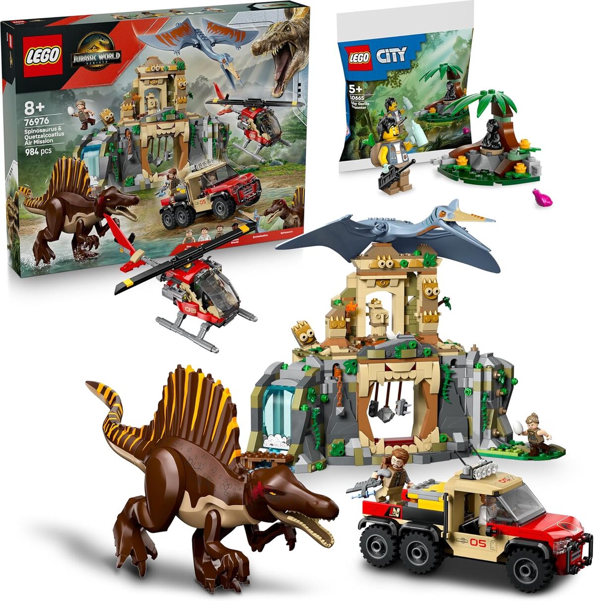 Test : lego Jurassic World 76976 Spinosaure et Quetzalcoatlus, l'aventure jurassique 2025