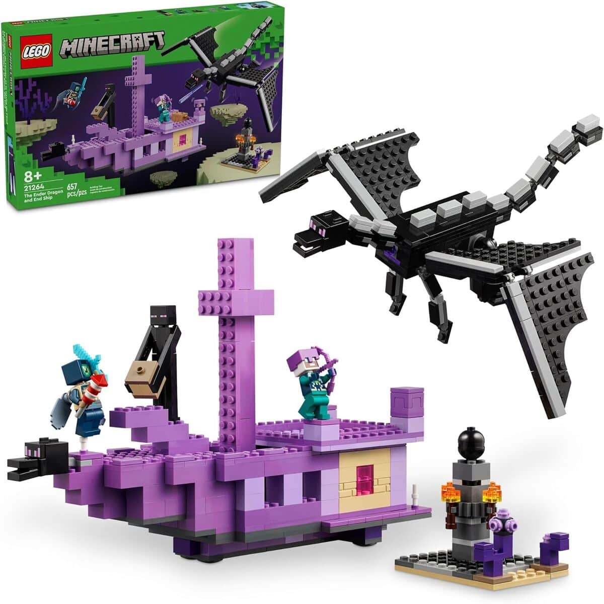 Test : lEGO Minecraft dragon de l'Ender avec vaisseau et figurines