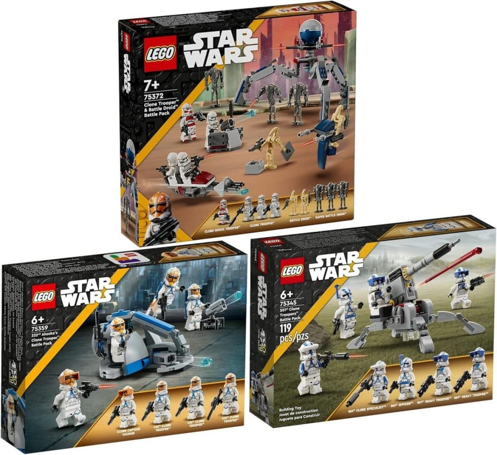 Test : packs bataille de soldats clones 75372, 75359 et 75345 de Lego Star Wars