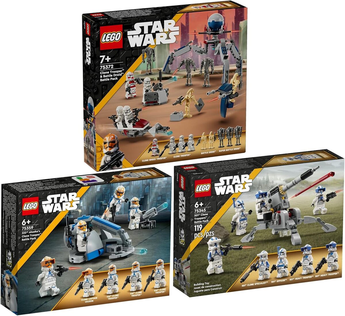Test : packs bataille de soldats clones 75372, 75359 et 75345 de Lego Star Wars