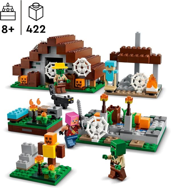 LEGO 21190 Minecraft Le Village Abandonné: Jouet de Construction Minecraft avec Maison, Figurine Zombie et Animaux, Jeu de Construction, Cadeau pour Enfants, Filles et Garçons Dès 8 Ans