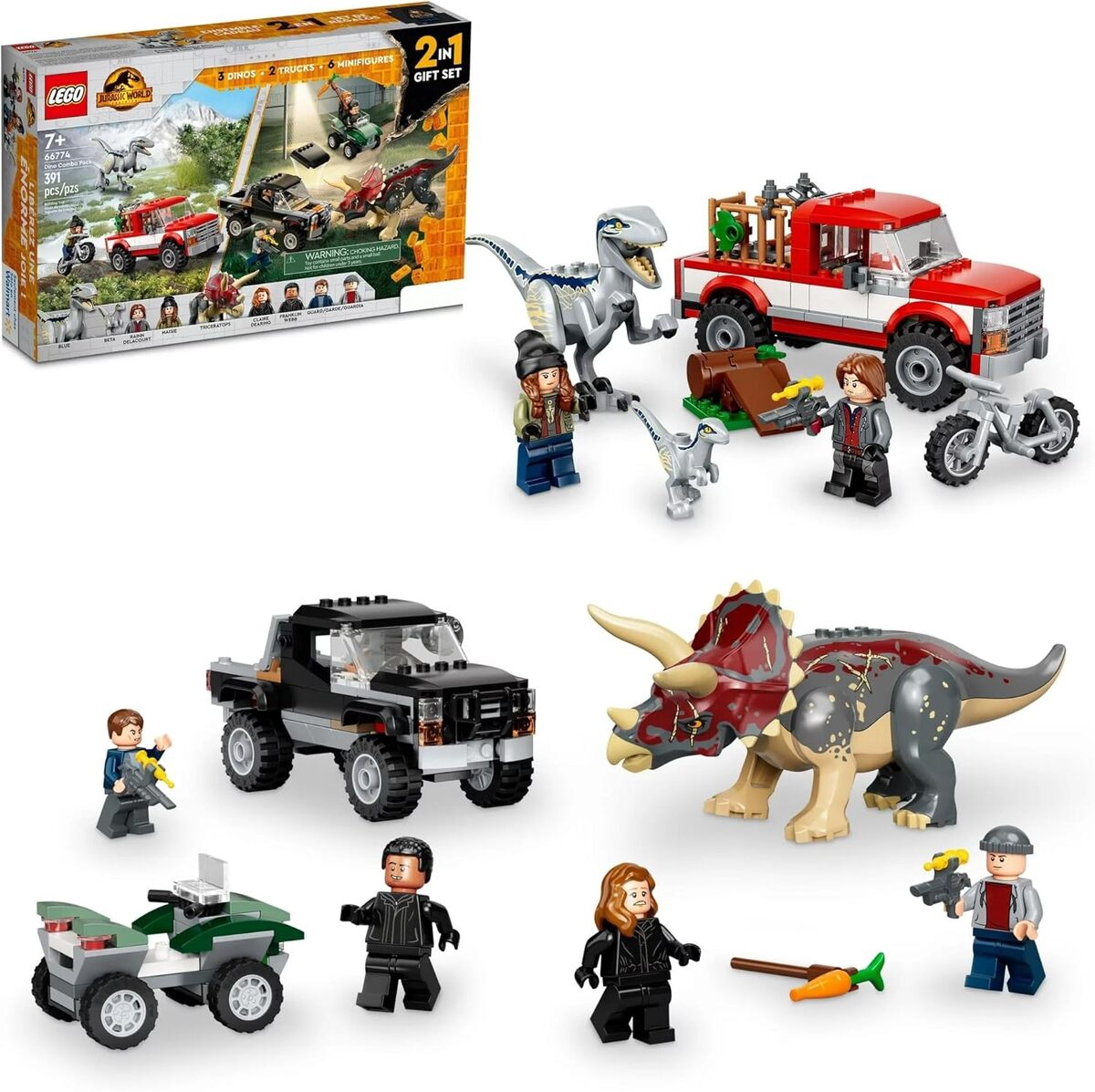 Test : lEGO Jurassic World pack Tricératops et Velociraptor 2 en 1