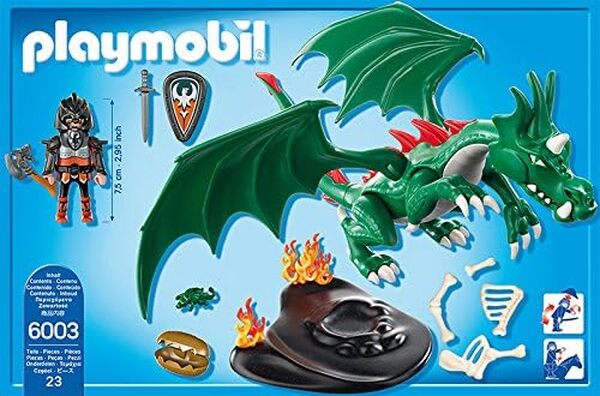 Playmobil - 6003 - Jeu De Construction - Chevalier + Grand Dragon