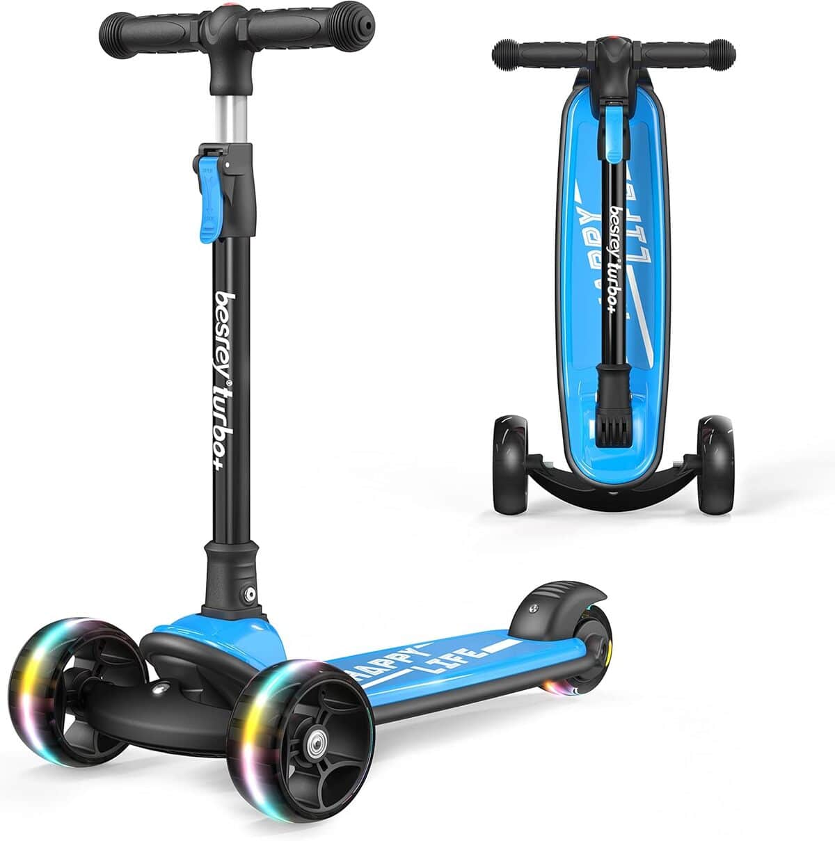 Test besrey trottinette enfant pliable avec LED et hauteur réglable