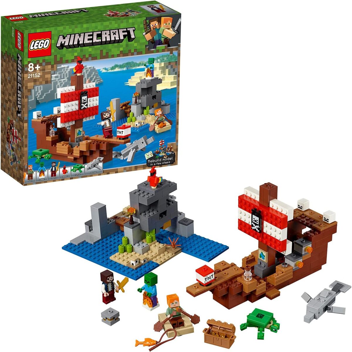 Test : lEGO 21152 minecraft, aventure du bateau pirate