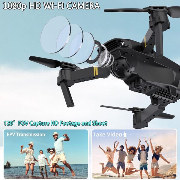 Drone avec caméra 1080P débutant RC Quadcopter, drone pour enfants, Altitude Hold, One Key Take Off/Landing, 3D Flip. Cadeaux pour filles/garçons,Cadeaux de Noël