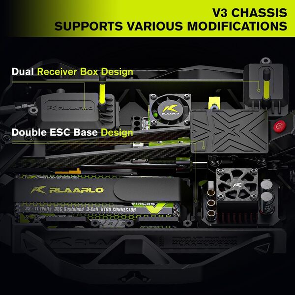 CROBOLL 1:10 Voiture télécommandée Moteur sans balais 80+ km/h, de Course Rapide 4 Roues motrices, Voiture RC 2,4 GHz pour Adultes