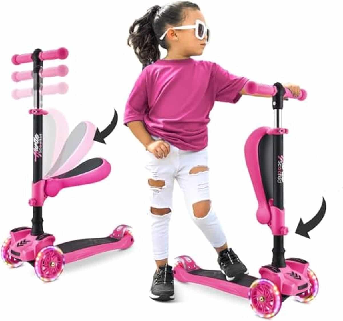 Test de la trottinette enfant Hurtle avec LED et hauteur ajustable